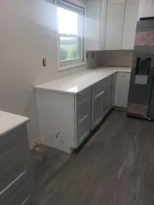 A picture of white cabinets